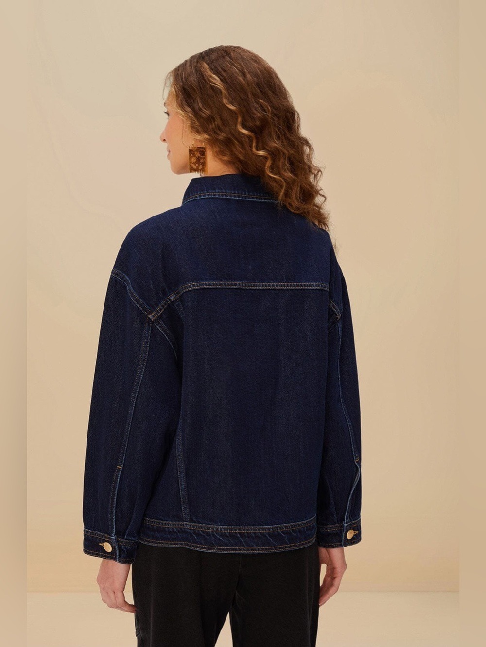 Farm Rio Dark Denim Buttoned Jacket - Picture 7 of 10